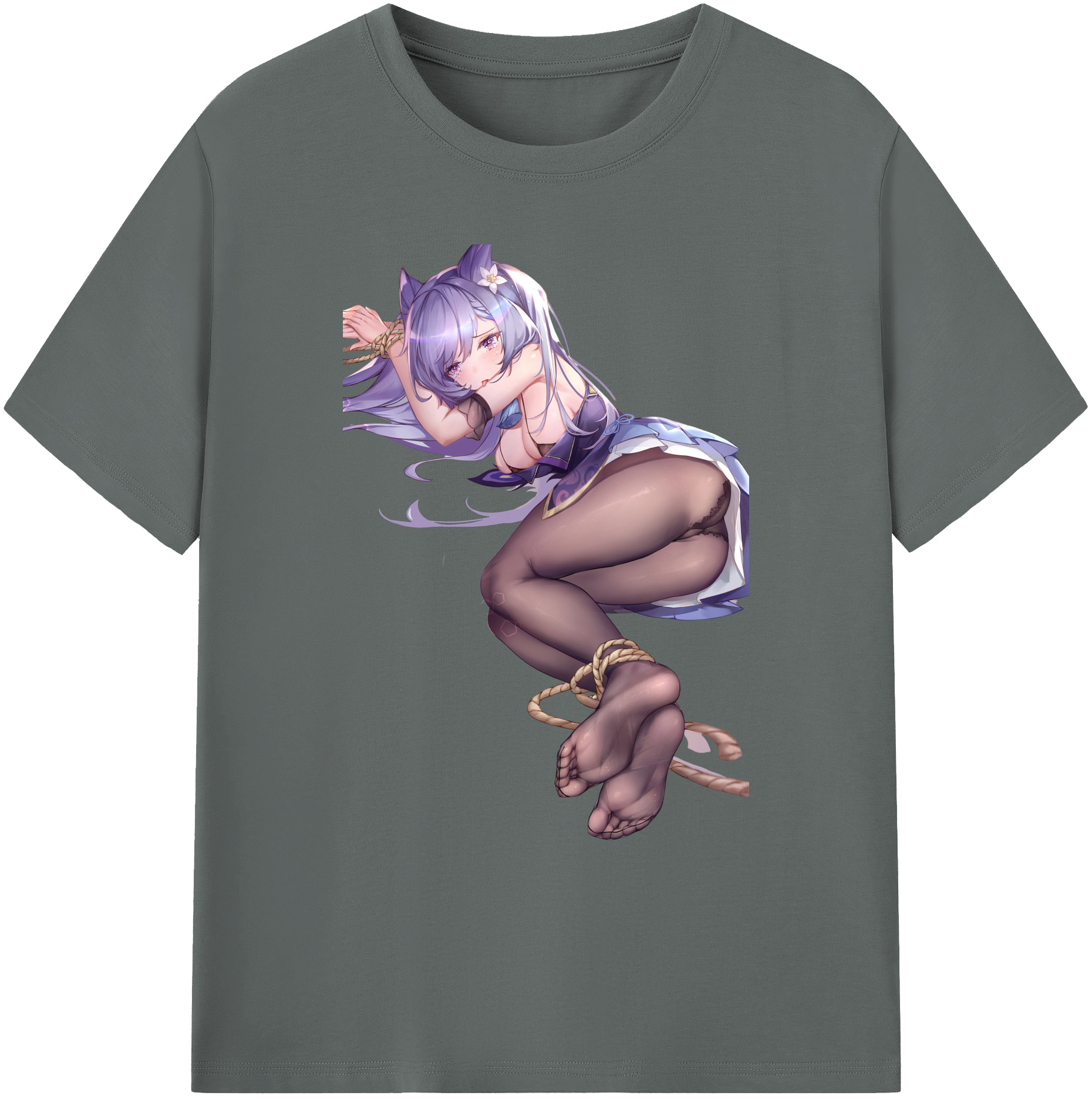 げんし神 刻晴 こくせい genshin Kokusei 綿100％ メンズ半袖Tシャツ｜肌触りやわらか＆通気性